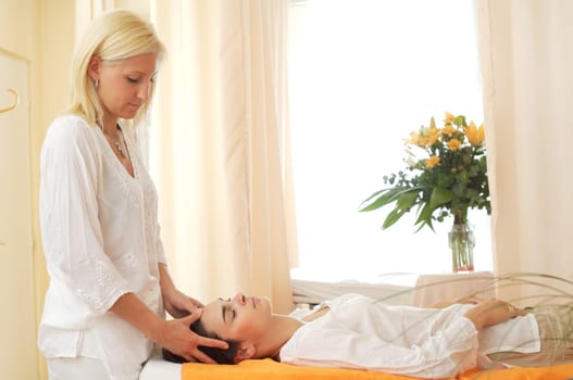 Massage, in, beauty, shop,