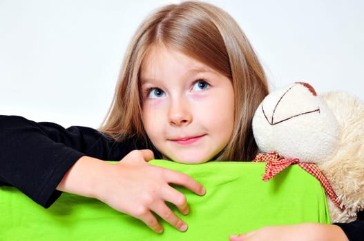 Girl with teddy bear