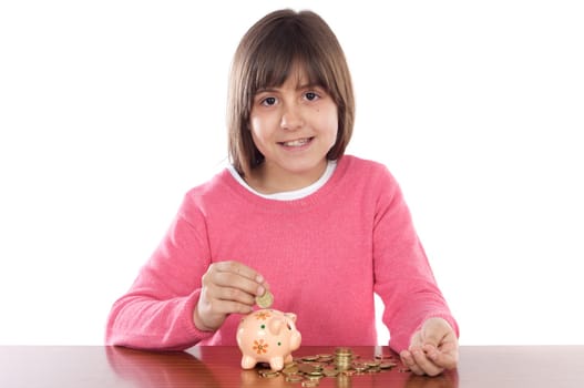Girl with money box