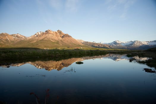 Reflecting mountain range