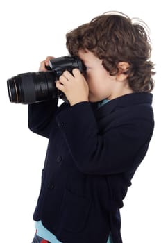 boy taking photo