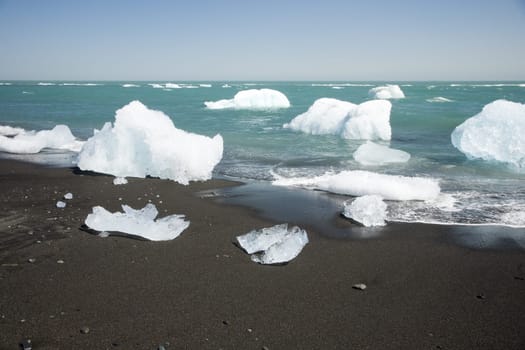 Icebergs in the sea