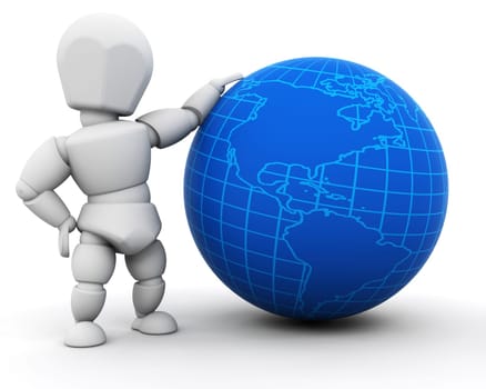 Person with globe