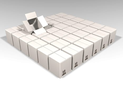 White boxes