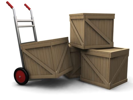 Hand truck with crates