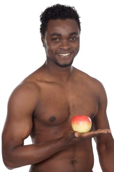 Healthy man with apple