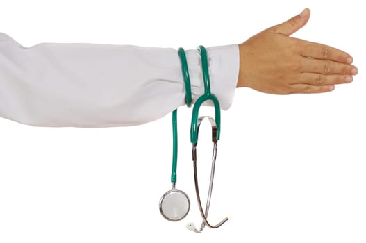 Doctor with stethoscope in hand