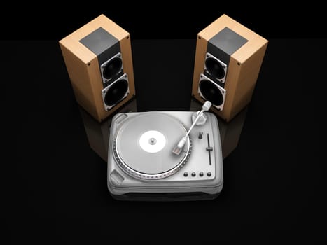 Turntable and speakers