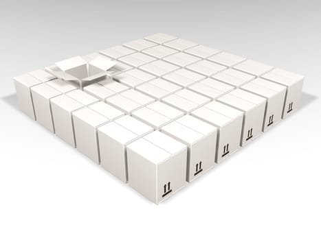 Open white box