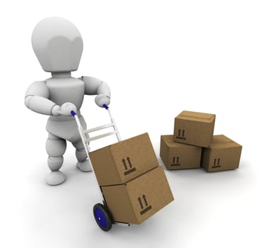 Man with boxes