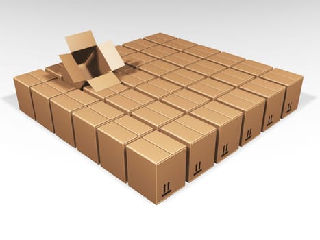 One open box