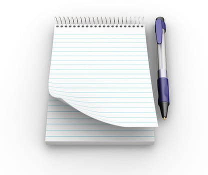 Notepad with pen