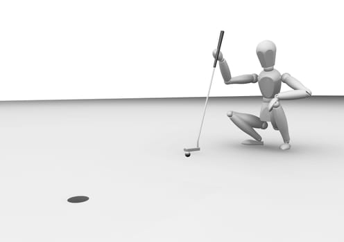 Lining up the putt