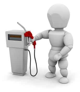 Person at a fuel pump