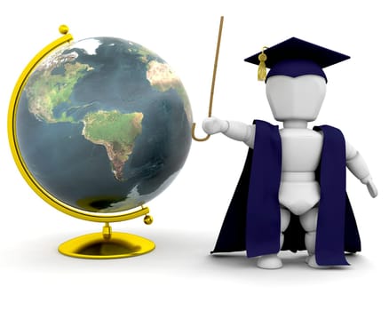 Teacher with globe