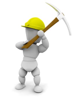 Person with pick axe