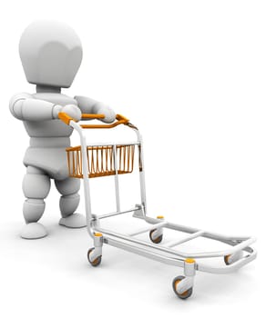 Person with luggage trolley