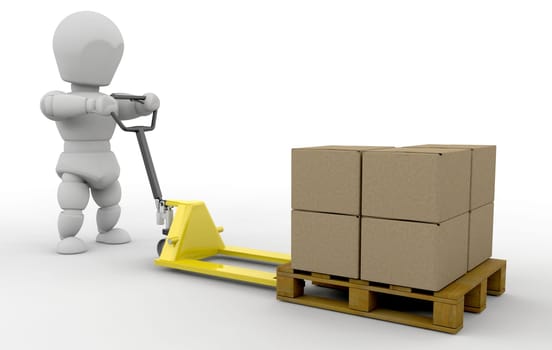 Person with pallet truck