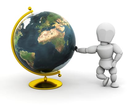 Person with globe