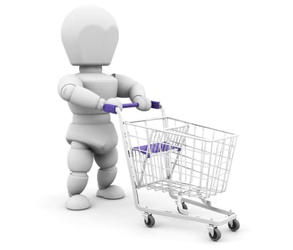 Person with shopping trolley