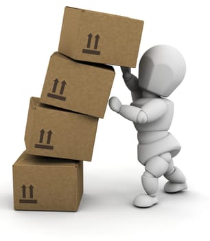 Person with boxes