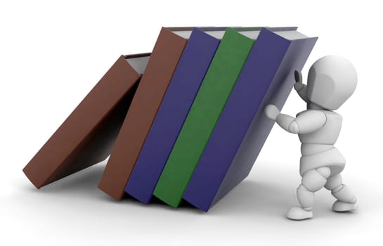 Person holding up books