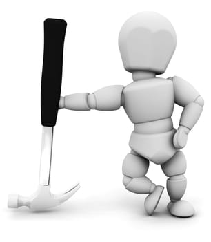 Person with hammer