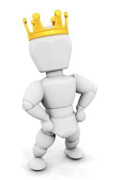 Person wearing a gold crowd