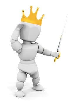 Person with crown and sword