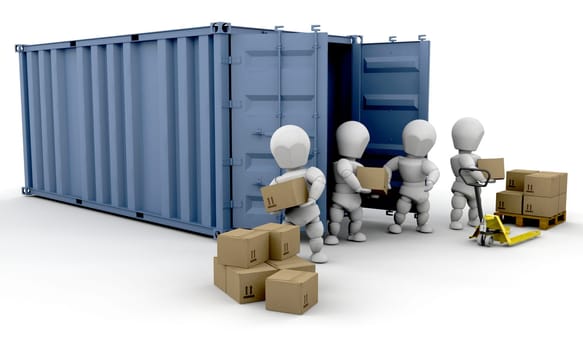 Unloading boxes