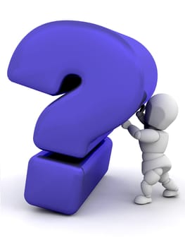 Person holding question mark