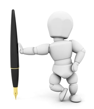 Person with a fountain pen