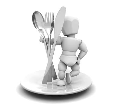 Person with cutlery