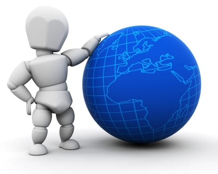 Person with globe