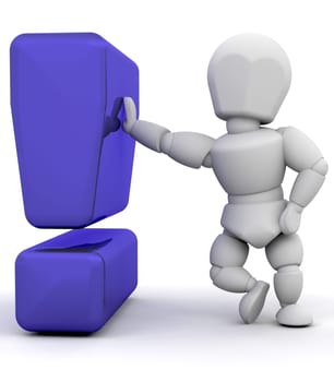 Person with exclamation mark