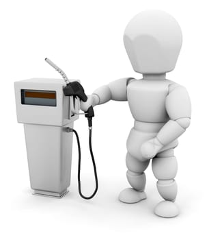 Person at fuel pump