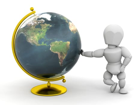 Person with globe