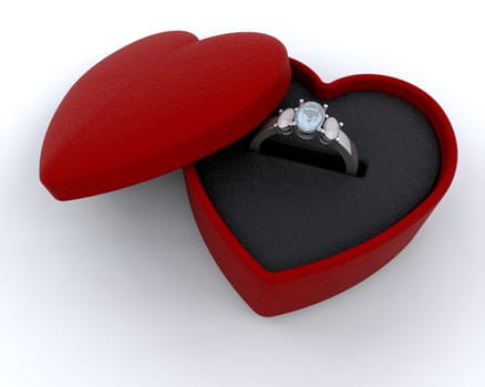 Silver engagement ring