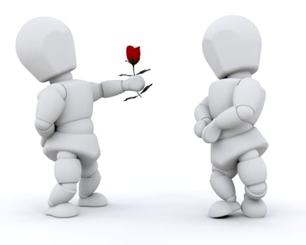 Giving a rose