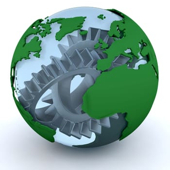 Globe with gears