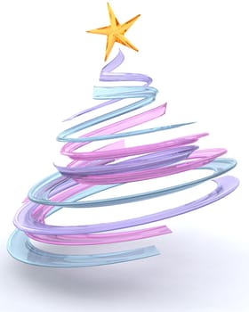 Glass spiral Christmas tree