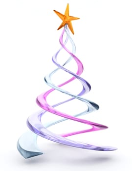 Glass spiral Christmas tree