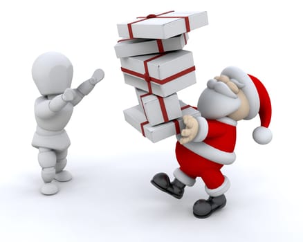 Santa giving gifts