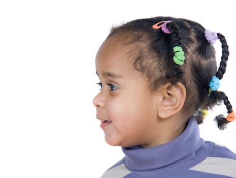 Profile of adorable african baby