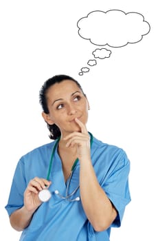Lady Doctor thinking