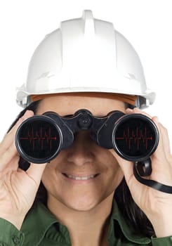 Woman with binoculars