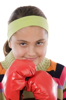 Girl with boxing gloves