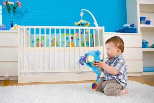 baby playing at home