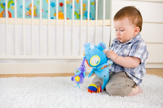 baby playing at home