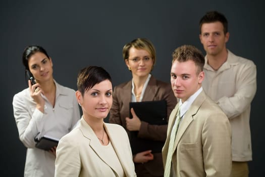 Businesswoman and team